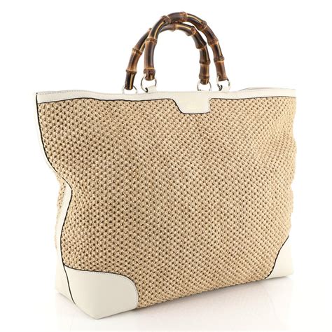 gucci straw tote bag|Gucci straw handbags.